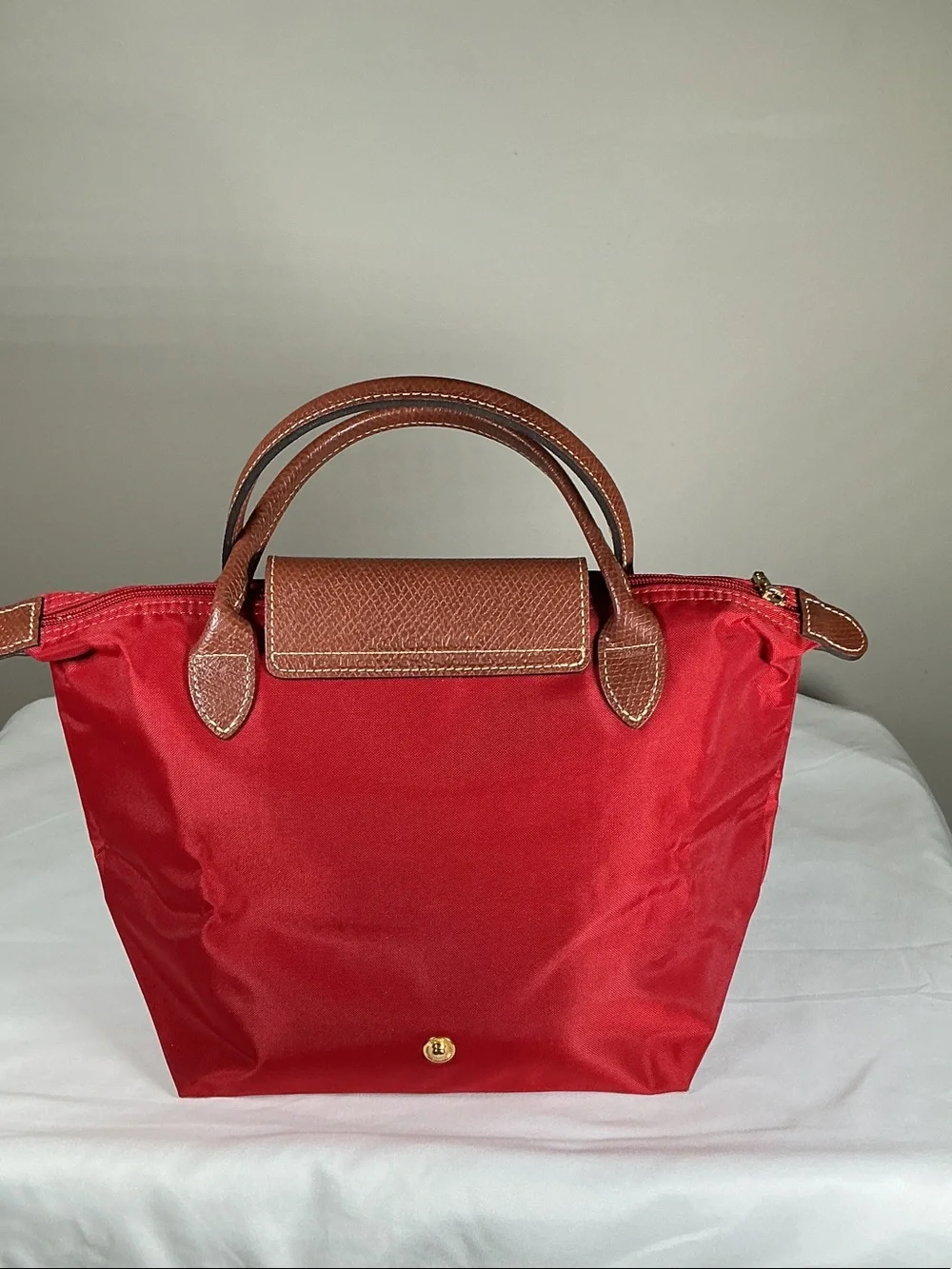 Longchamp Le Pliage Small Red Tote Bag | Made in France | Like New - Picture 3 of 9